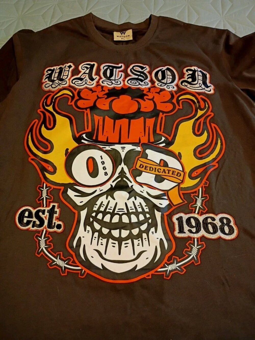 Men's Watson I'll Go To War Dual Graphic T-Shirt XL/2X Brown New